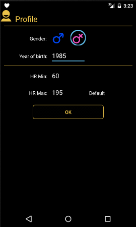 Set your profile with Healthy Heart Rate